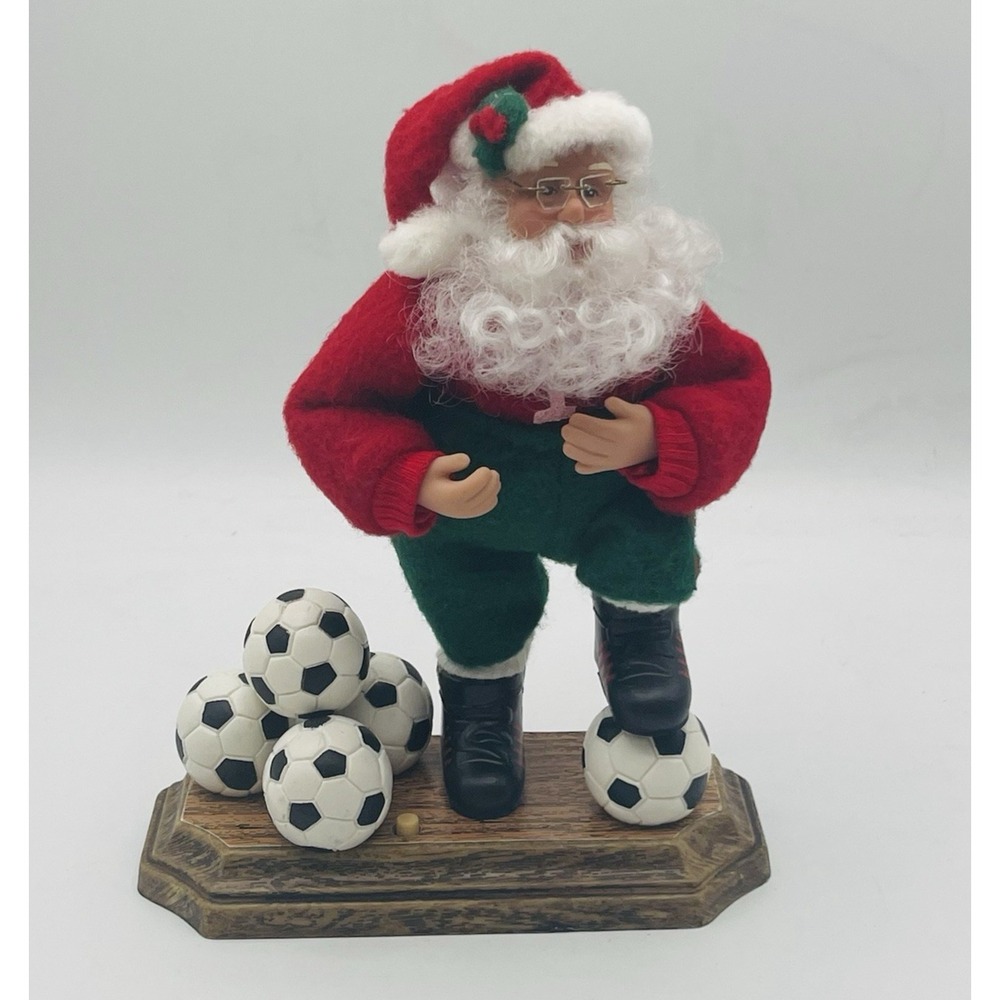 Christmas 1998 Holiday Musical Sport Soccer Santa Bendable Working